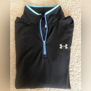 Under Armour Fitted Coldgear Run Long Sleeve Half-Zip Pullover Top Mens SM Small
